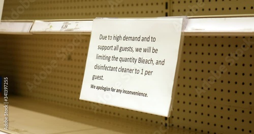 Sold out shelf with sign