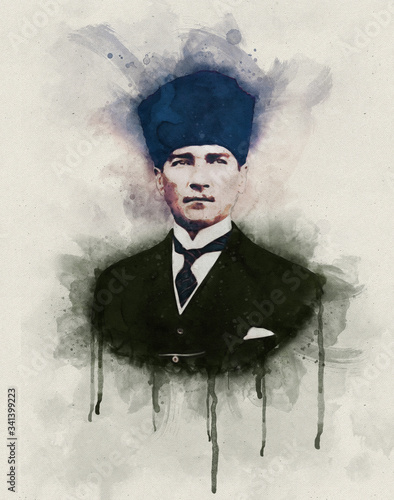 Illustration of Mustafa Kemal Ataturk photo