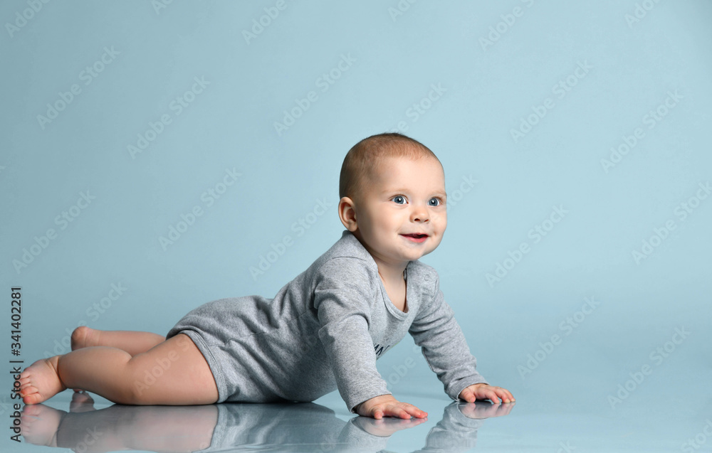 Cute baby boy on white background with isolation path Cute baby boy on white background with isolation path
