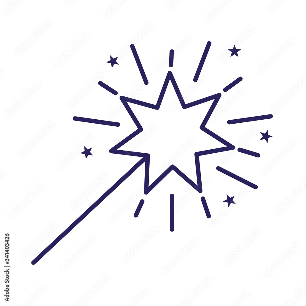 Isolated magic stick line style icon vector design Isolated magic stick line style icon vector design