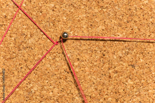 Red threads lead to a metal pin