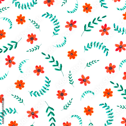 Floral Pattern In Watercolor