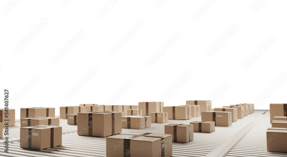 postal parcel logistics shipping parcels 3d-illustration brown packages postal parcel logistics shipping parcels 3d-illustration brown packages