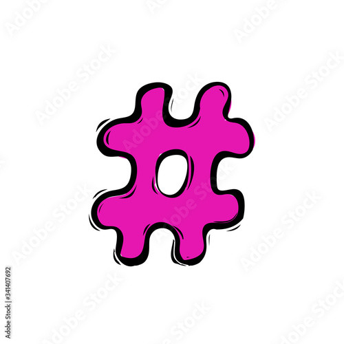 Hashtag sign icon vector illustration on white background