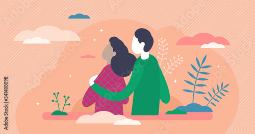 Empathy vector illustration. Understanding feeling flat tiny person concept