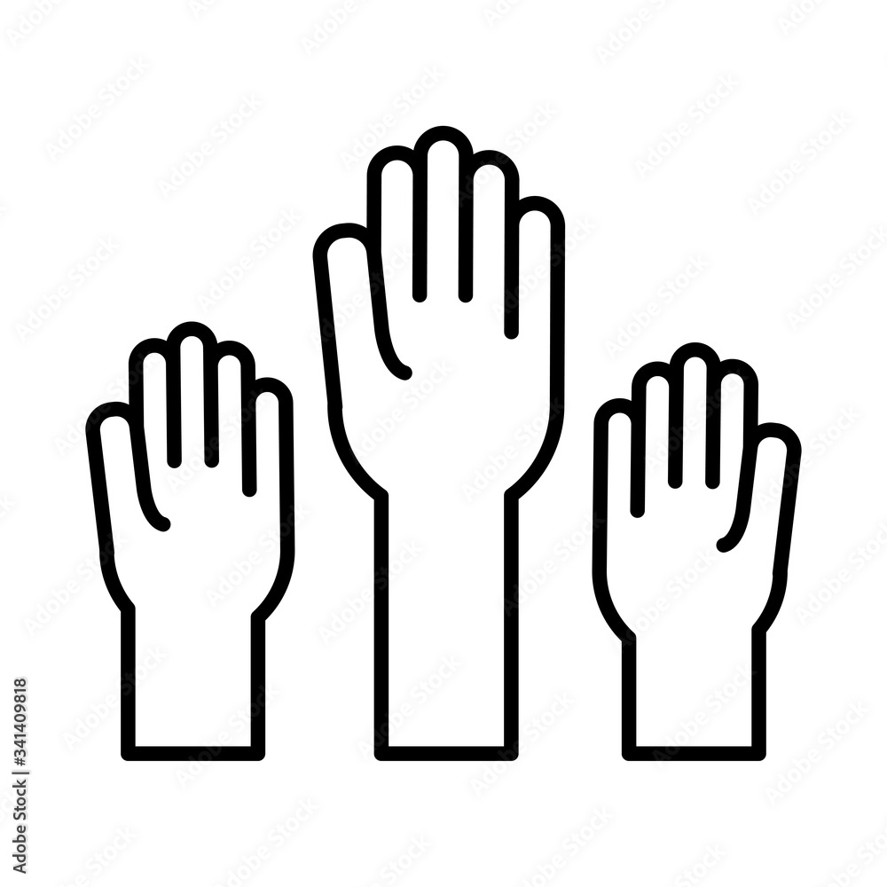 hands human solidarity line style hands human solidarity line style