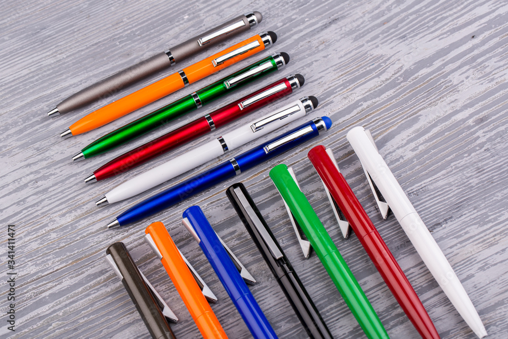Moscow, Russia - 01/22/2020:
Ball and pen handles are multicolored, with different furniture and color range Moscow, Russia - 01/22/2020:
Ball and pen handles are multicolored, with different furniture and color range
