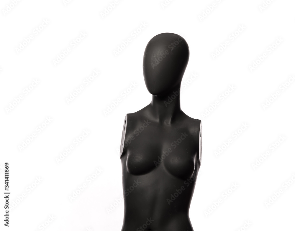 black mannequin isolated on white background black mannequin isolated on white background