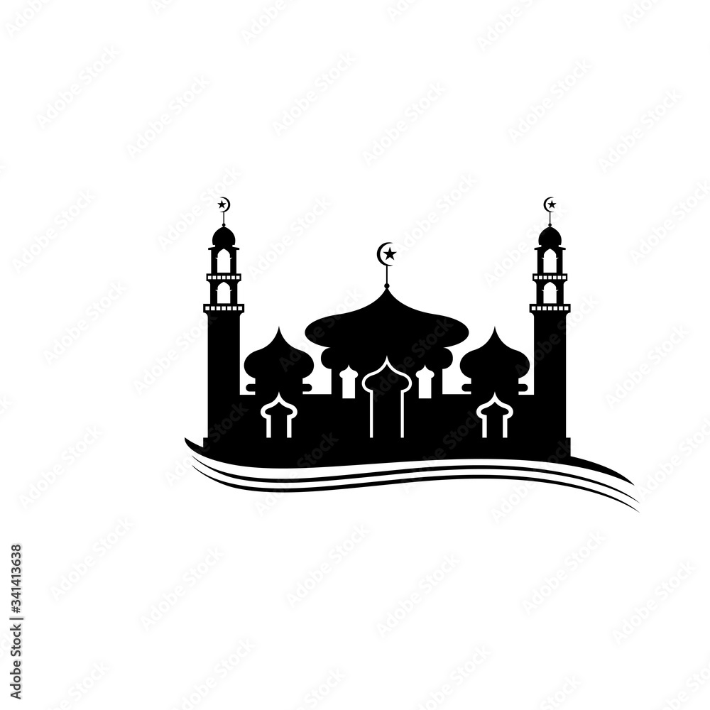 Fototapeta premium Mosque icon vector Illustration design template