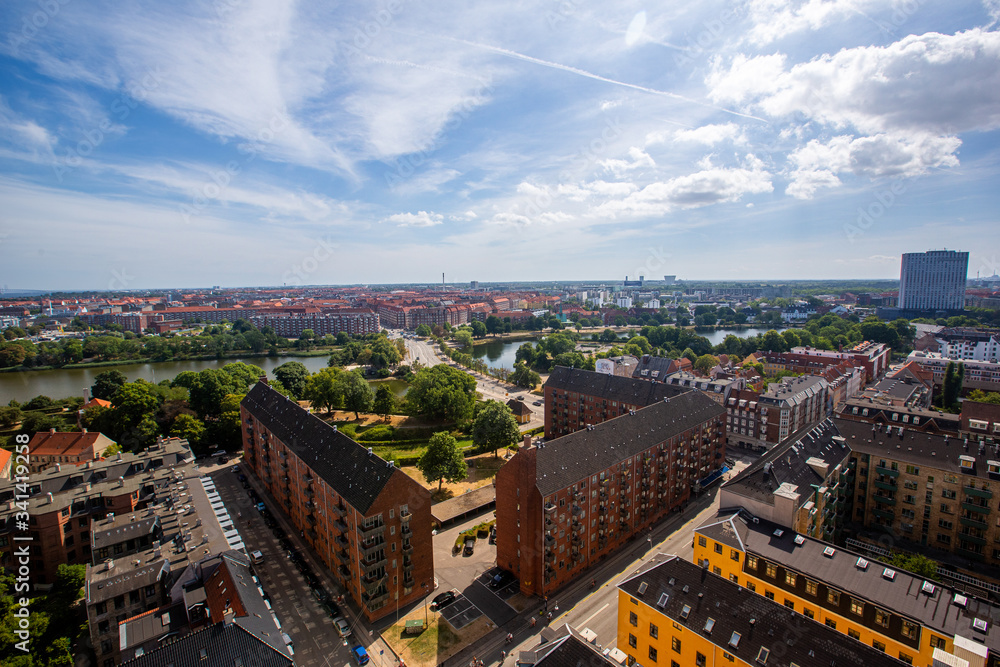 Copenhagen, panorama - aerial rooftop view