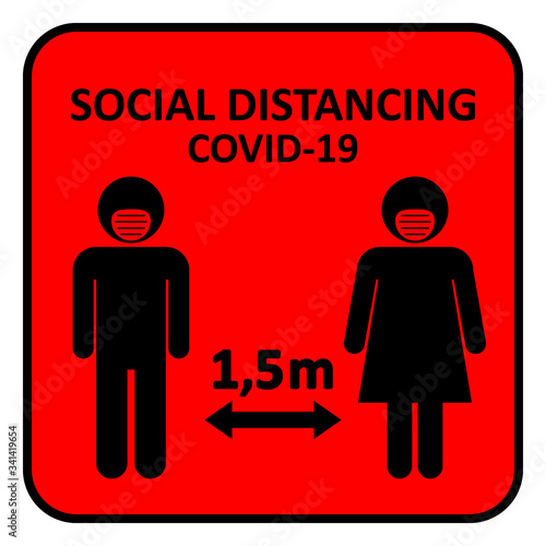 Illustration of social distancing.