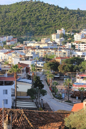 Gulluk, Mugla, TURKEY - 23 April 2017: View on the city center of small turkish town. photo