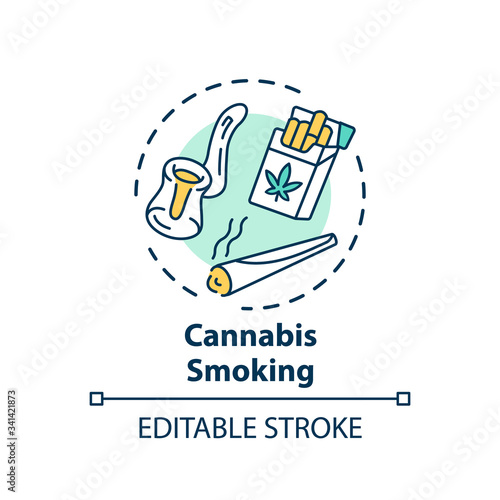 Cannabis smoking concept icon