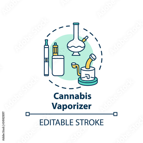 Cannabis vaporizer concept icon