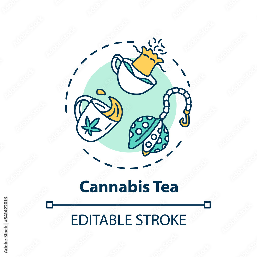 Cannabis tea concept icon Cannabis tea concept icon