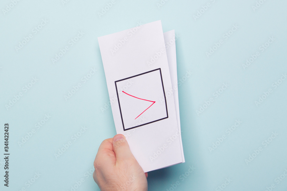 Election concept, blank in hand with red tick
Election concept, blank in hand with red tick