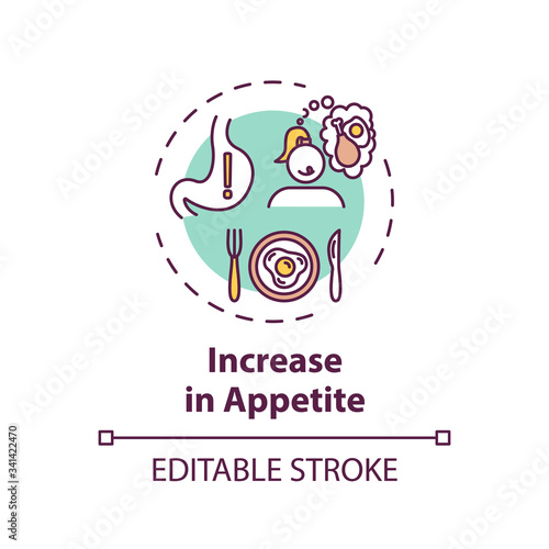 Increase in appetite concept icon
