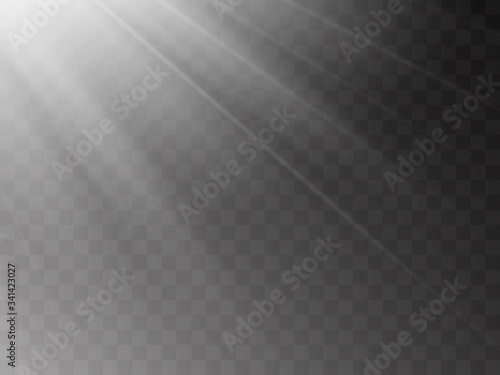 Vector transparent sunlight special lens flash light effect.front sun lens flash. Vector blur in the light of radiance.