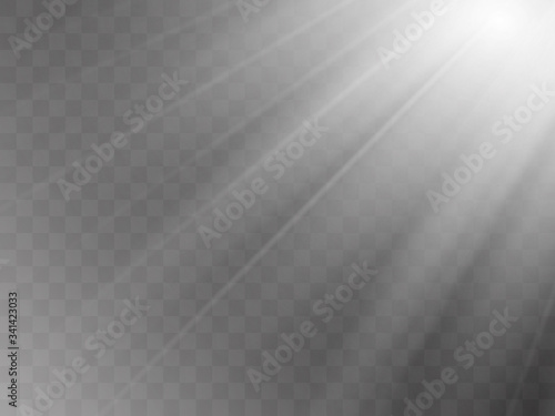 Vector transparent sunlight special lens flash light effect.front sun lens flash. Vector blur in the light of radiance.