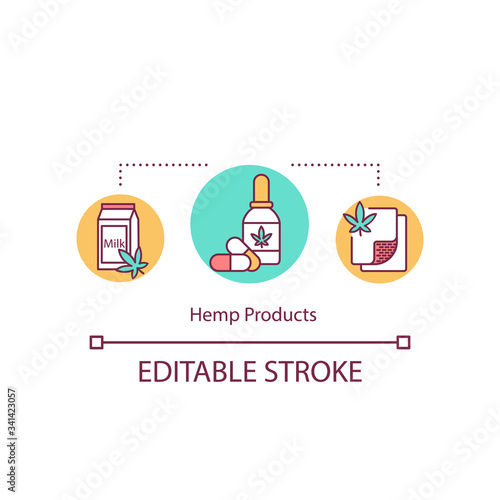 Hemp products concept icon