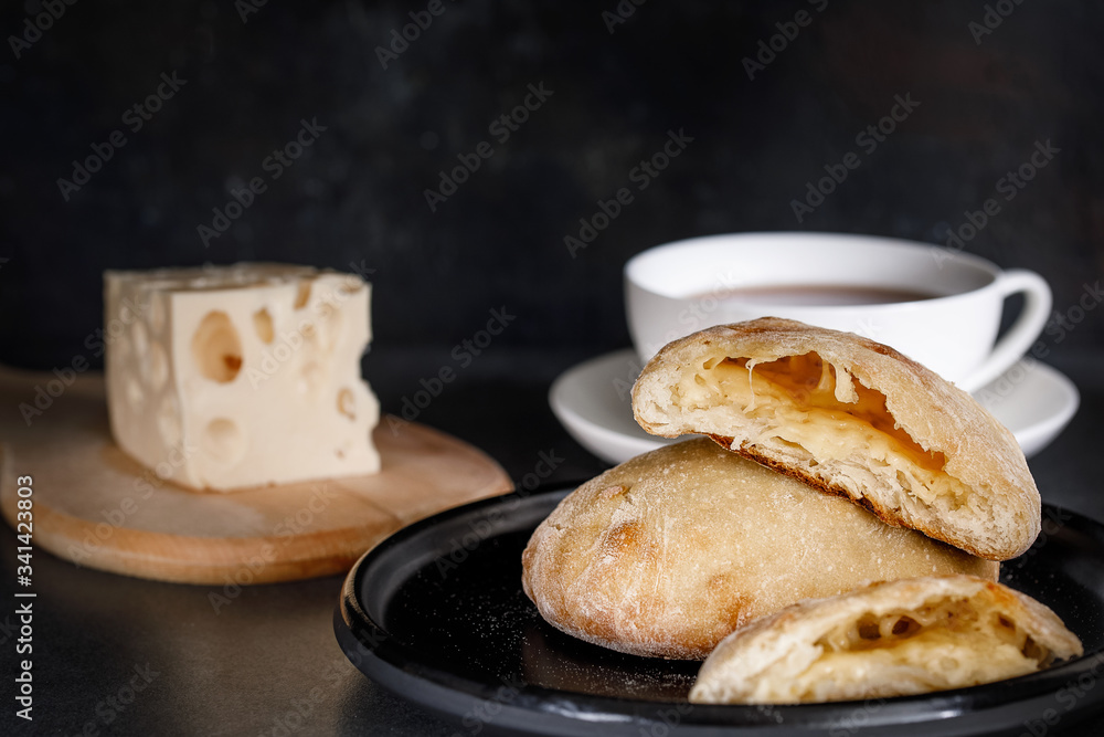 Ceramic cheese cake for breakfast with tea Ceramic cheese cake for breakfast with tea