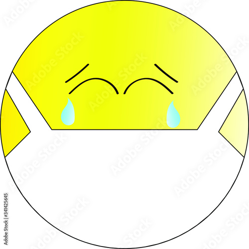 yellow smileys in masks from coronavirus, stickers for social networks