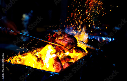 Lighting of fire for barbeque grill