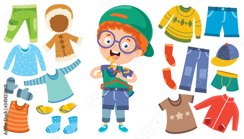 Little Kid And Colorful Clothes