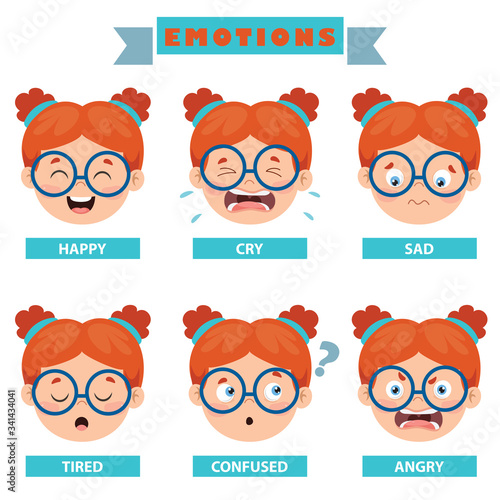 Little Kid With Different Emotions