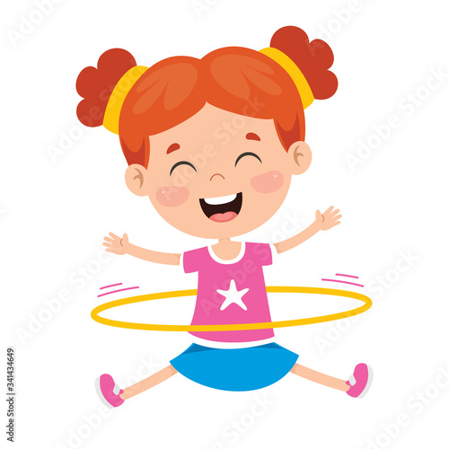 Happy Kid Doing Gymnastics Exercise