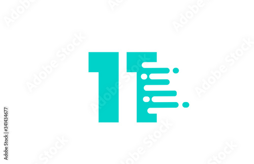 11 number logo icon for business and company