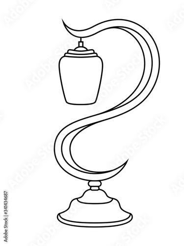 Outline of decorative table lamp