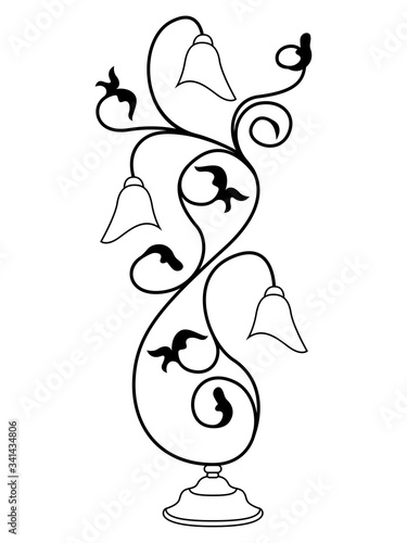 Stencil of decorative table lamp
