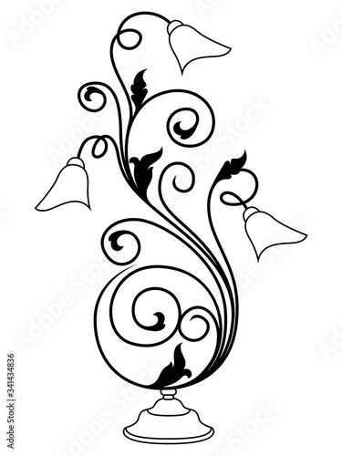 Stencil of table exquisite lamp