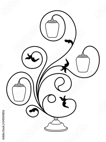 Stencil of exquisite floral table lamp