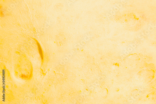 Close up raw dough texture backdrop. Horizontal image.