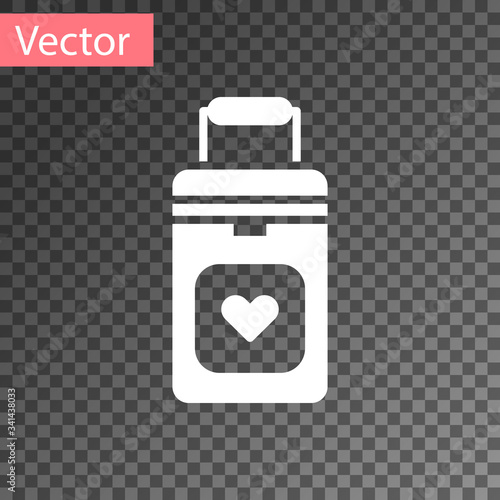 White Cooler box for human organs transportation icon isolated on transparent background. Organ transplantation concept. Organ container.  Vector Illustration