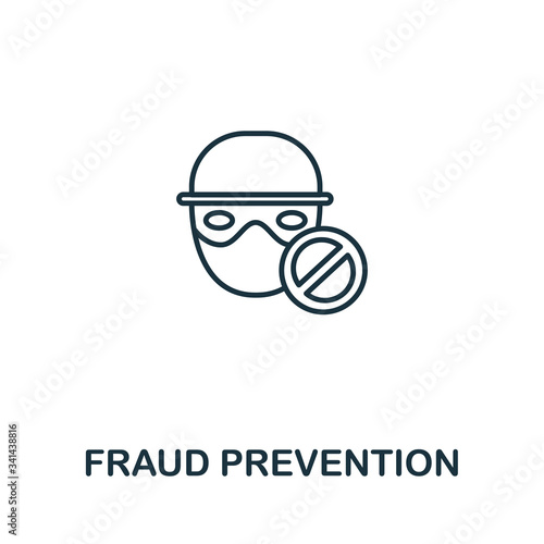 Fraud Prevention icon from artificial intelligence collection. Simple line Fraud Prevention icon for templates, web design and infographics