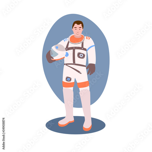 Astronaut vector illustration from professions collection. Flat cartoon illustration isolated on white