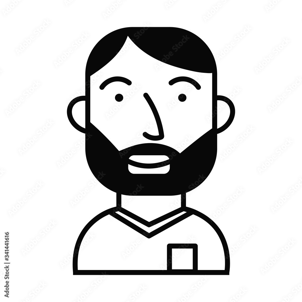 young man bearded avatar character icon