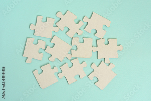 puzzles on a blue background. Educational games for children