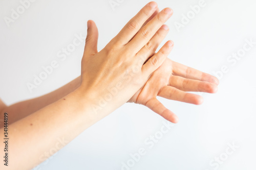 Clapping hands with white background