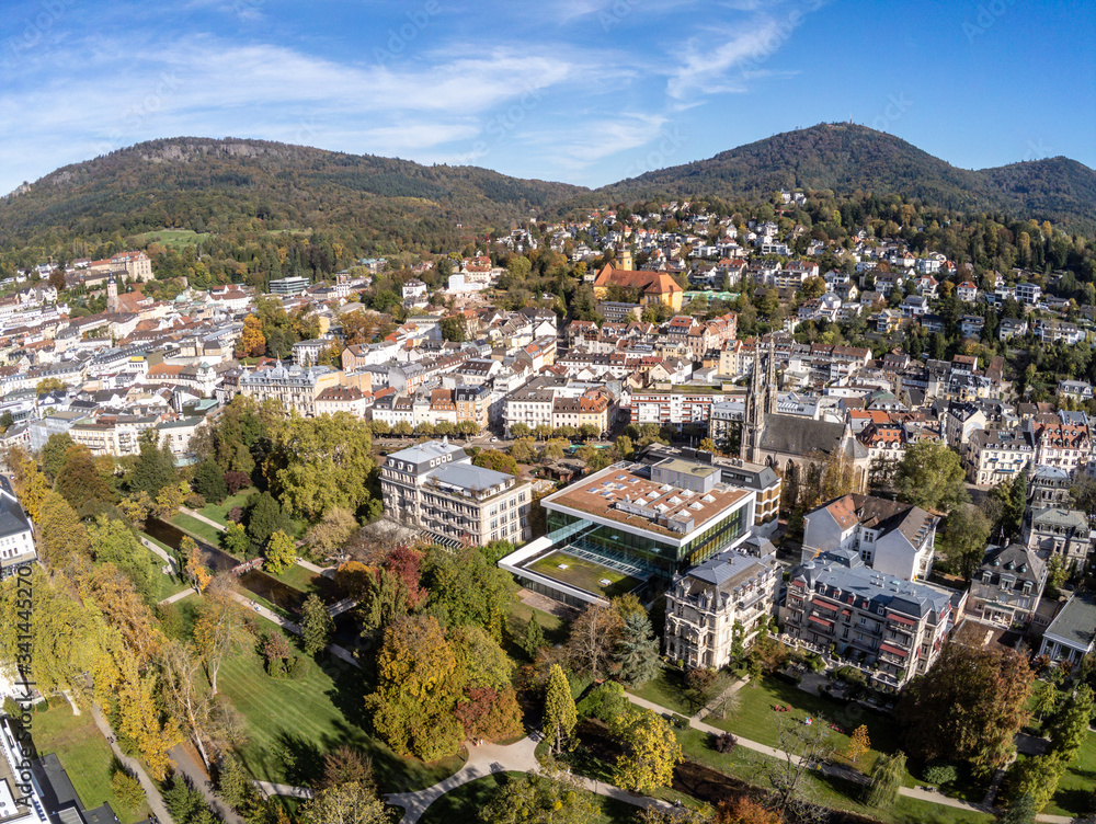 Aerial view of Baden-Baden village