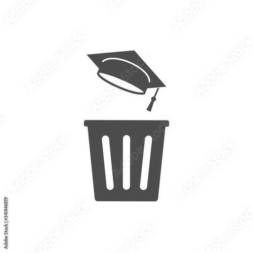 Vain training. The depreciation of knowledge. Vector icon isolated on white background.