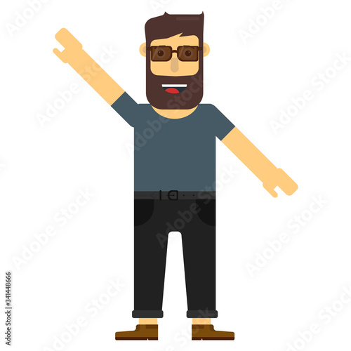 Man wearing sunglasses cartoon 