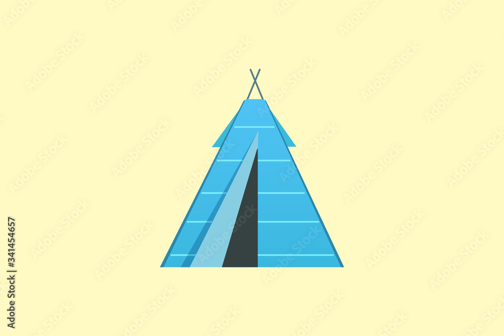 Hiking and trekking camp tent for rest. Vector illustration in cartoon style. Hiking and trekking camp tent for rest. Vector illustration in cartoon style.