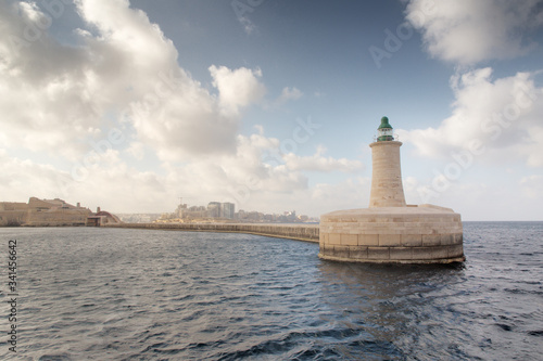 protective pier with a lighthouse