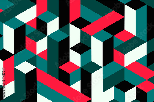 Abstract 3d background. Wall of cubes. Vector illustration.