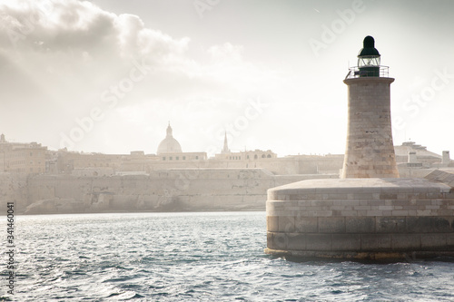 protective pier with a lighthouse