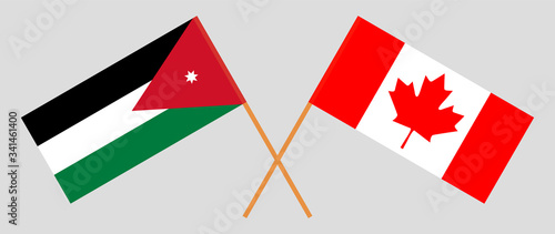 Crossed flags of Jordan and Canada